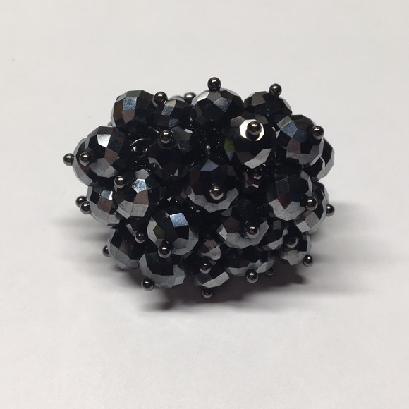 Hematite beaded stretch ring - Picture 1 of 5